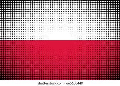 Dotted Flag of Poland, Halftone background