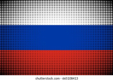 Dotted Flag of Russia, Halftone background