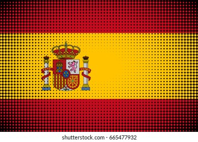 Dotted Flag of Spain, Halftone background