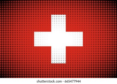 Dotted Flag of Switzerland, Halftone background