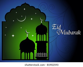 gepunkteter floraler Hintergrund mit Moschee, Vektorgrafik