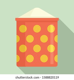 Dotted flour sack icon. Flat illustration of dotted flour sack vector icon for web design