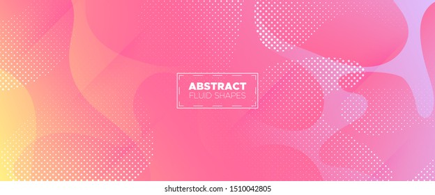 Dotted Fluid Background. Colorful Abstract Liquid. Modern Geometric Poster. Graphic Pattern. Fluid Illustration. Orange 3d Liquid Shape. Gradient Geometric Poster. Vector Brochure. Flow Background.