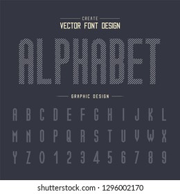 Dotted Font and alphabet vector, Tall typeface letter and number design, Graphic text on background