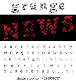 Dotted font vector illustration.
