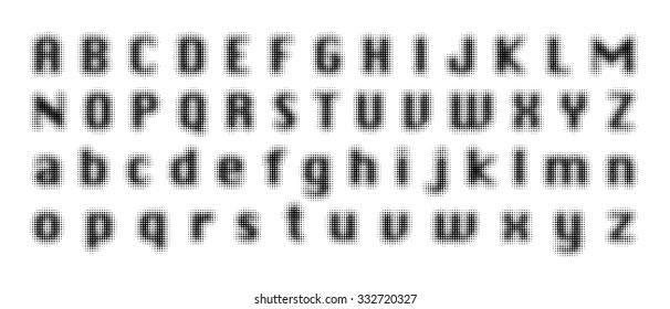 Dotted font vector illustration.
