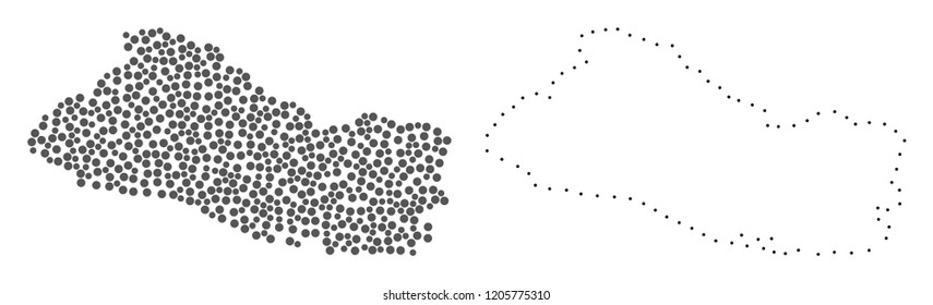 Dotted Frame Map El Salvador Designed Stock Vector (Royalty Free ...