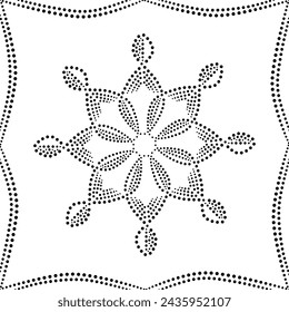 Dotted Framed Floral Design Pattern