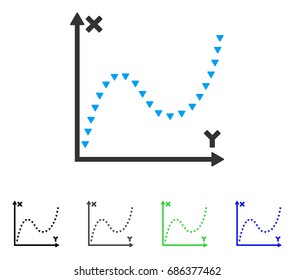 Dotted Function Graph flat vector icon. Colored dotted function graph gray, black, blue, green pictogram versions. Flat icon style for graphic design.