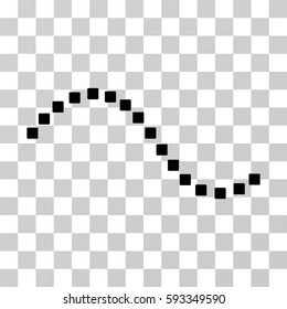 Dotted Function Line icon. Vector illustration style is flat iconic symbol, black color, transparent background. Designed for web and software interfaces.