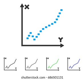 Dotted Function Plot flat vector icon. Colored dotted function plot gray, black, blue, green icon variants. Flat icon style for web design.