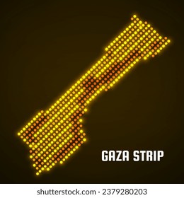 Mapa de la Franja de Gaza con un estilo brillante. Ilustración del vector