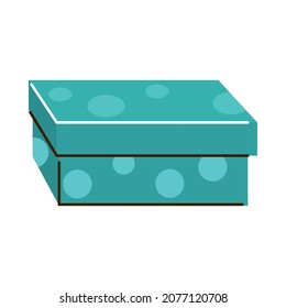 dotted gift box icon flat
