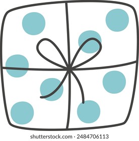 Ilustración vectorial de caja de regalo punteada