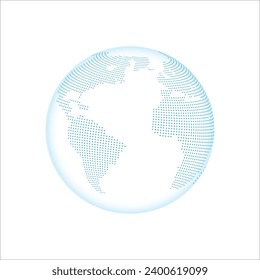 dotted globe world map vector background illustration