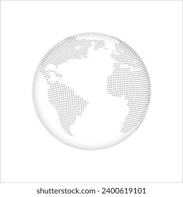 dotted globe world map vector background illustration