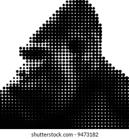 dotted gorilla vector illustration