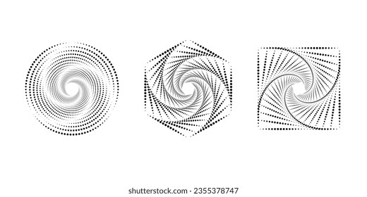 Círculo degradado con puntos. Marco de puntos circular de efecto semitono. Cargador de ronda de progreso. Círculo de media tonalidad. Ilustración vectorial aislada en el fondo blanco.