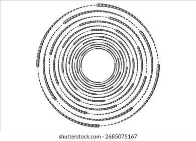 Dotted gradient circle. Halftone effect circular dotted frame. Progress round loader. Half tone circle. Vector illustration isolated on the white background. Eps10