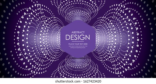 Dotted gradient design for your business. Creative geometric background in halftone style with colored spots.