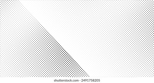 Dotted gradient halftone background. Horizontal seamless dots pattern in pop art style. Abstract modern stylish texture. Vector illustration.