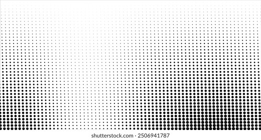 Dotted gradient halftone background. Horizontal seamless dots pattern in pop art style. Abstract modern art