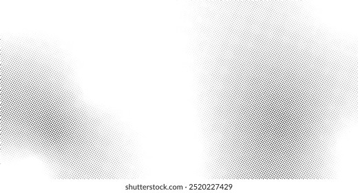 Dotted gradient halftone background. Horizontal seamless dots pattern in pop art style. Abstract modern stylish texture. Vector illustration.