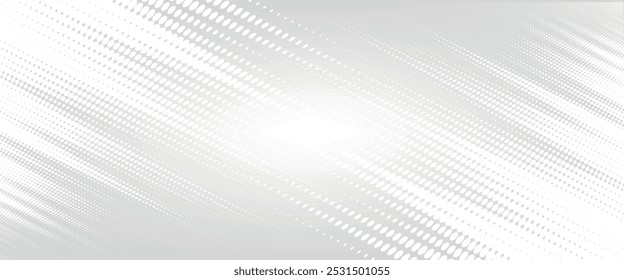 Dotted gradient halftone background. Horizontal seamless dots pattern in pop art style. Abstract modern stylish texture. Vector illustration.