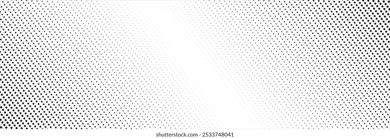 Dotted gradient halftone background. Horizontal dotted pattern in pop art style. Stylish abstract modern texture.