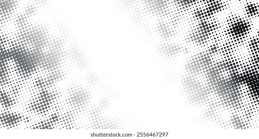 Dotted gradient halftone background. Horizontal seamless dotted pattern in pop art style. Abstract modern stylish texture.