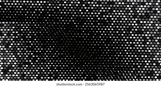 Dotted gradient halftone background. Horizontal seamless dots pattern in pop art style. Abstract modern stylish texture. Vector illustration.