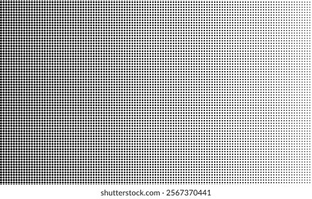 Dotted gradient halftone background. Horizontal seamless dots pattern