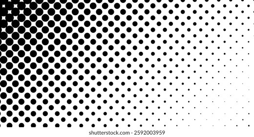 Dotted gradient halftone background. Horizontal seamless dots pattern in pop art style. Abstract modern arts