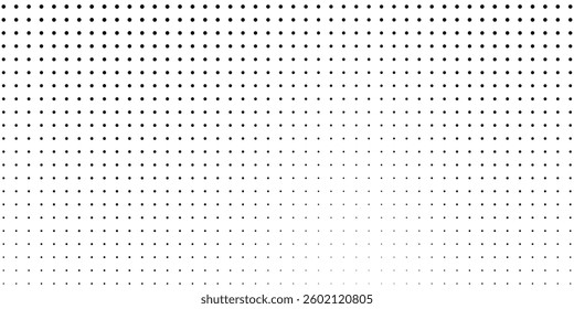 Dotted gradient halftone background. Horizontal seamless dots pattern in pop art style. Abstract modern stylish texture. Vector halftone