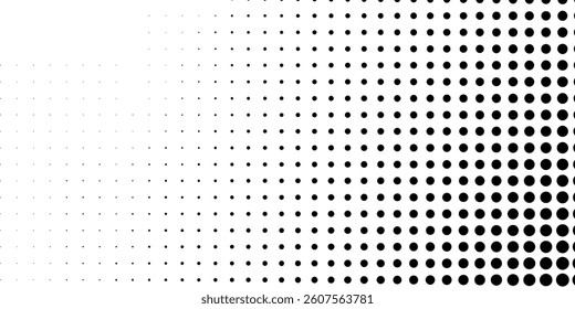 Dotted gradient halftone background. Horizontal seamless dots pattern abstract simple art design
