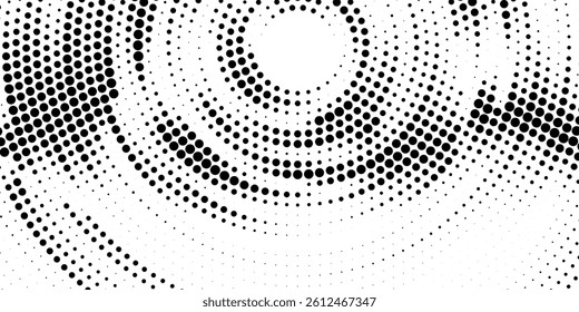 Dotted gradient halftone background. Horizontal seamless dots pattern in pop art style. Abstract modern stylish texture. Vector illustration.