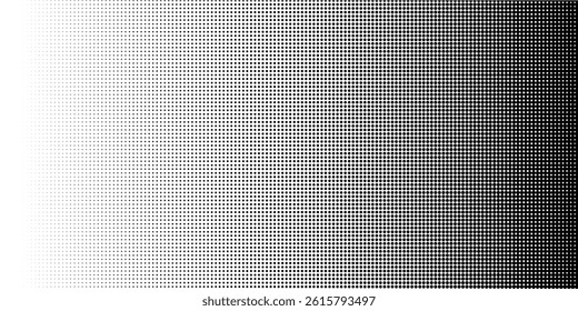 Dotted gradient halftone background. Horizontal seamless dots pattern in pop art style. Abstract modern stylish texture. Vector illustration.