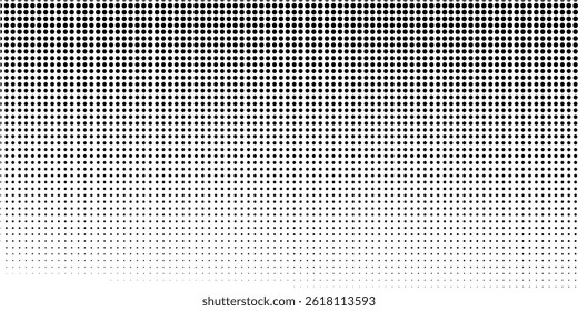 Dotted gradient halftone background. Horizontal seamless dots pattern in pop art style. Abstract modern stylish texture. Vector illustration.