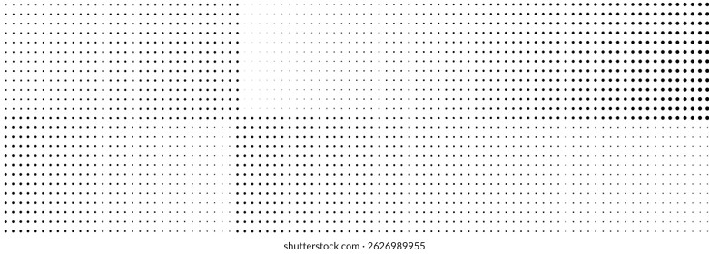 Dotted gradient halftone background. Horizontal seamless dots pattern in pop art style. Abstract modern stylish texture.