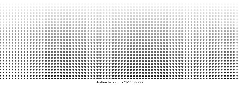Dotted gradient halftone background. Horizontal seamless dots pattern in pop art style. Abstract modern stylish texture. Vector bacground