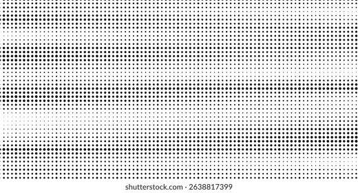 Dotted gradient halftone background. Horizontal seamless dots pattern in pop art style. Abstract modern stylish texture. Vector illustration.