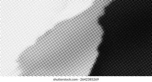 Dotted gradient halftone background. Horizontal seamless dots pattern in pop art style. Abstract modern stylish texture. Vector illustration.