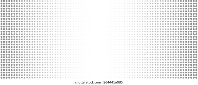 Dotted gradient halftone background. Horizontal seamless dots pattern in pop art style. Abstract modern stylish texture. Vector illustration.