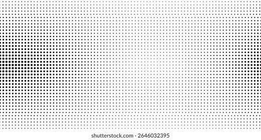 Dotted gradient halftone background. Horizontal seamless dotted pattern in pop art style.