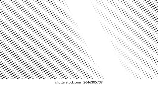 Plano de fundo de meio-tom de gradiente pontilhado. Padrão de pontos horizontais sem costura no estilo pop art. Abstrato textura moderna e elegante. Ilustração vetorial.