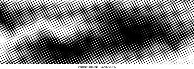 Dotted gradient halftone background. Horizontal seamless dots pattern in pop art style. Abstract modern stylish texture. Vector illustration.