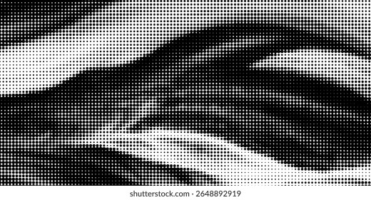 Dotted gradient halftone background. Horizontal seamless dots pattern in pop art style. Abstract modern stylish texture. Vector illustration.