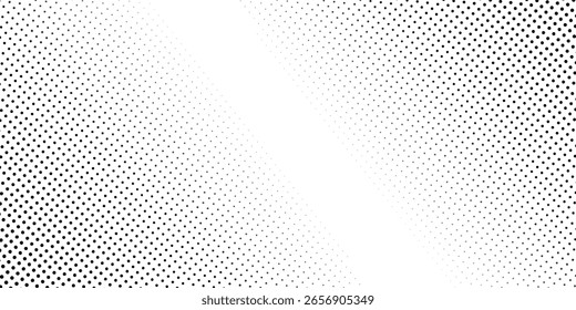 Dotted gradient halftone background. Horizontal seamless dots pattern in pop art style. Abstract modern stylish texture. Vector illustration.