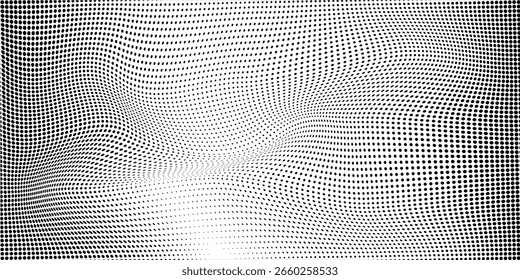 Dotted gradient halftone background. Horizontal seamless dots pattern in pop art style. Abstract modern stylish texture. Vector illustration.