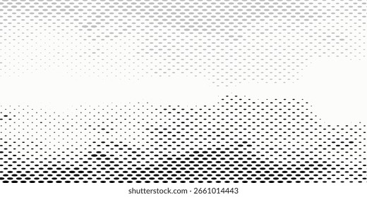 Dotted gradient halftone background. Horizontal seamless dots pattern in pop art style. Abstract modern stylish texture. Vector bacground